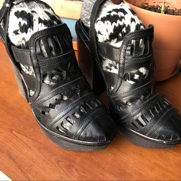 Miista Ori Cut-Out Black Platform Booties - Picture 3 of 8